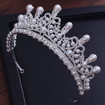 Tiaras And Crowns Luxury CZ Pearl Princess Pageant Αρραβώνας γάμου Αξεσουάρ μαλλιών για νυφικά κοσμήματα Shine Crystal Crown