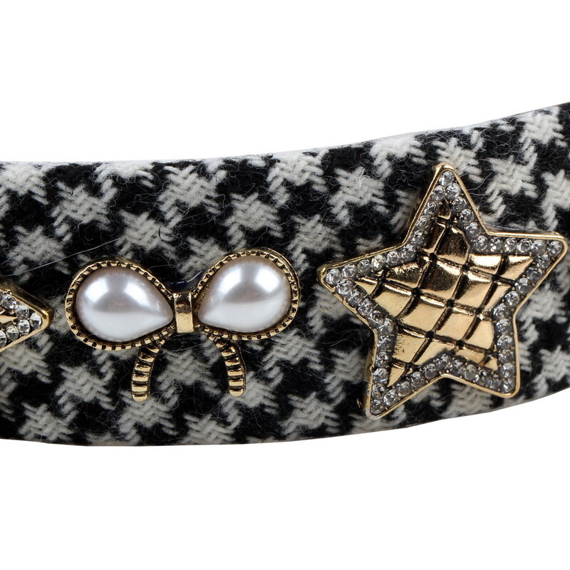 Nauji imituoti Perlų Bowknot Vintage Stripe Audiniai Galvos apdangalai Plaukai Papuošalai Kalnų krištolo karoliukų lydinio Metalo Žvaigždžių žavesio Moteriškos plaukų juostos