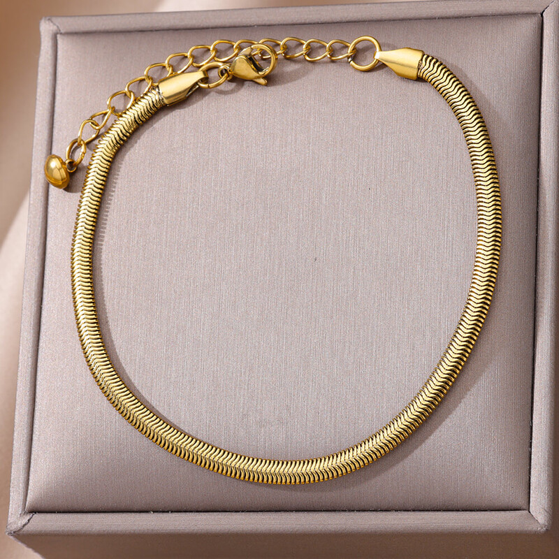 gleznă pentru femei de culoare aurie picior de vară accesorii de plajă lanț de mărgele din oțel inoxidabil gleznă estetică bijuterii cadou de aniversare