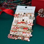 10/20/40 τμχ Νέο χριστουγεννιάτικο σετ Cross border Hot Selling Cartoon Dripping Oil Elk Santa Claus Χριστουγεννιάτικο δέντρο σκουλαρίκια για γυναίκες