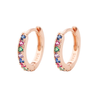 2 buc. Cercei Minimal Hoops din oțel inoxidabil pentru femei 5mm 6mm 7mm 8mm 9mm Huggie Hoops mini Cercei multicolori curcubeu CZ