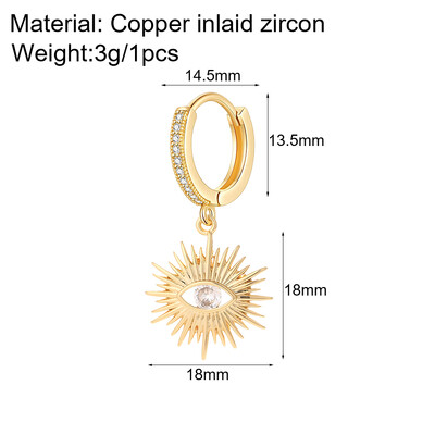 Cute Heart Turkish Evil Eye Hoop σκουλαρίκια για γυναίκες Χρυσό χρώμα New In Ear Dange Κοσμήματα Ζιργκόν Κορεατική Μόδα Υψηλής Ποιότητας