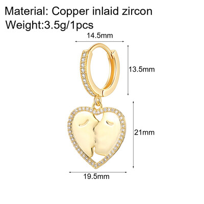 Cute Heart Turkish Evil Eye Hoop σκουλαρίκια για γυναίκες Χρυσό χρώμα New In Ear Dange Κοσμήματα Ζιργκόν Κορεατική Μόδα Υψηλής Ποιότητας
