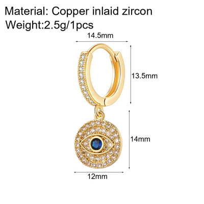 Cute Heart Turkish Evil Eye Hoop σκουλαρίκια για γυναίκες Χρυσό χρώμα New In Ear Dange Κοσμήματα Ζιργκόν Κορεατική Μόδα Υψηλής Ποιότητας