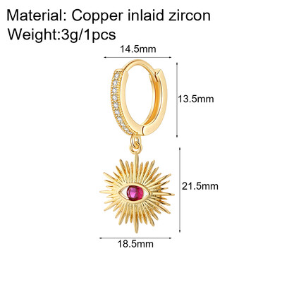 Cute Heart Turkish Evil Eye Hoop σκουλαρίκια για γυναίκες Χρυσό χρώμα New In Ear Dange Κοσμήματα Ζιργκόν Κορεατική Μόδα Υψηλής Ποιότητας
