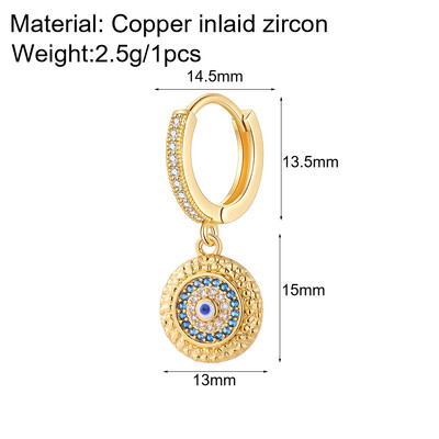 Cute Heart Turkish Evil Eye Hoop σκουλαρίκια για γυναίκες Χρυσό χρώμα New In Ear Dange Κοσμήματα Ζιργκόν Κορεατική Μόδα Υψηλής Ποιότητας