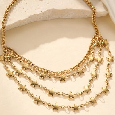 Nerūdijančio plieno kulkšnis Puošnus kabantis sluoksniuotas žvaigždės smulkūs aksesuarai Klasikinė madinga kulkšnies apyrankė moterims Papuošalai Banketai Prabangus