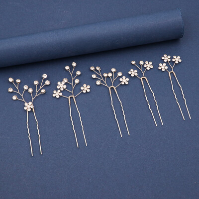 3/5 /9 Κομμάτια Γυναικείο μεταλλικό κλιπ μαλλιών με βελόνα σε σχήμα U, μαργαριτάρι νυφικό κλιπ μαλλιών, εργαλείο σχεδίασης χτενίσματος γάμου