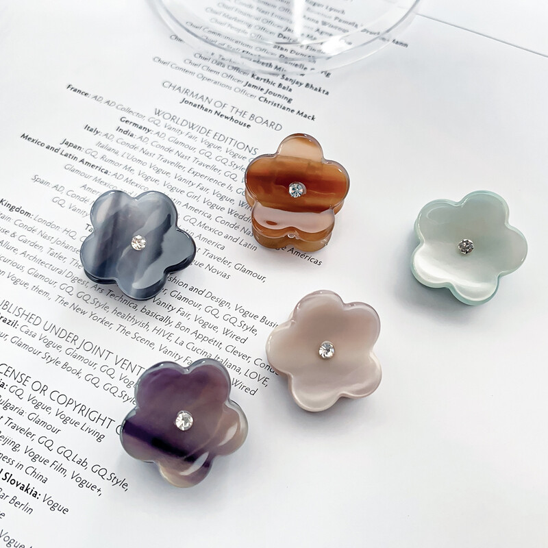 Ins Promoție 2,5 cm Mini agrafă de păr cu flori Fashon 2 buc/set Drăguț cu strasuri Acid acetic Rechin Clip pentru femeie fete