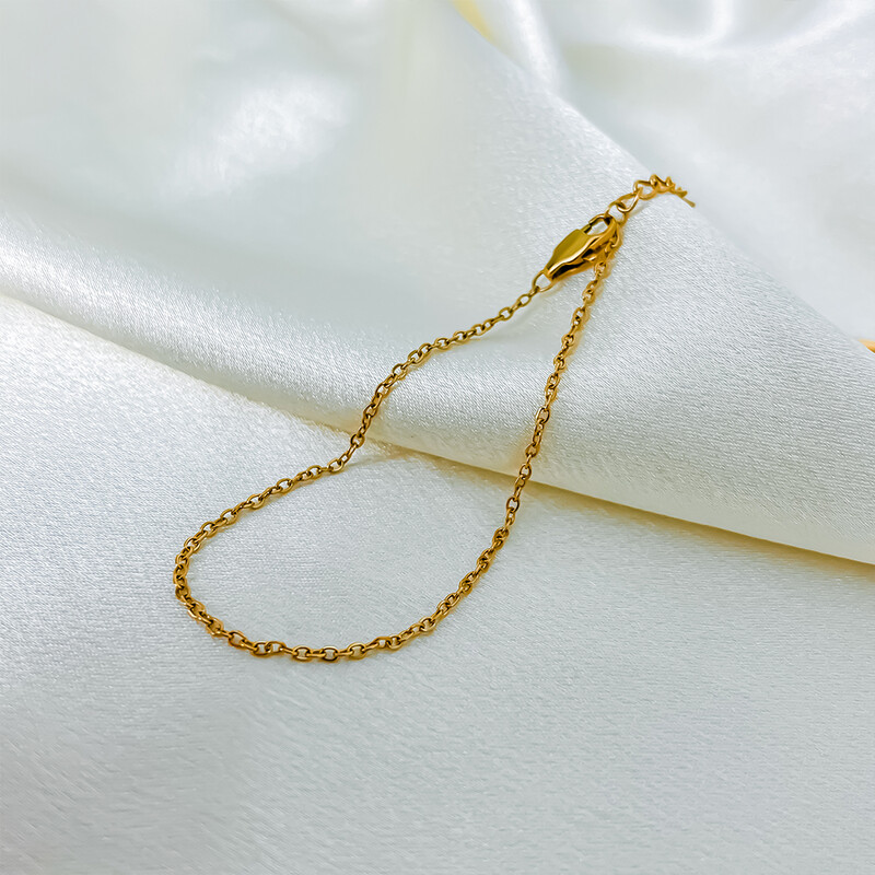 eManco de înaltă calitate din oțel inoxidabil placat cu aur gleznă cu lanț fin clasic versiune mare cataramă homar bijuterii DIY pentru bărbați angro