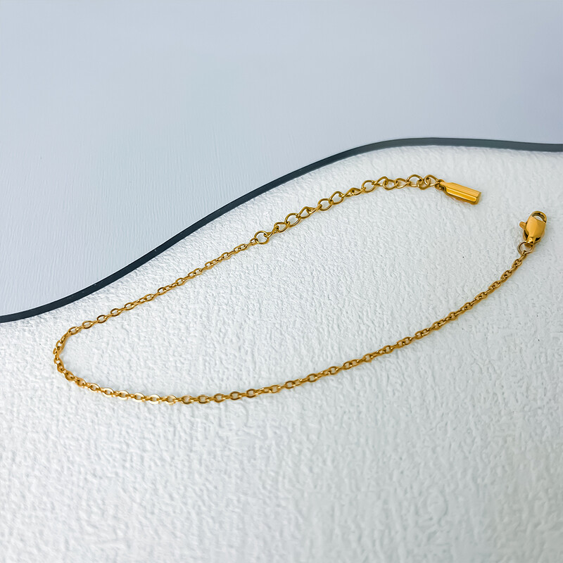 eManco de înaltă calitate din oțel inoxidabil placat cu aur gleznă cu lanț fin clasic versiune mare cataramă homar bijuterii DIY pentru bărbați angro