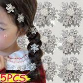 Snaigės krištoliniai plaukų segtukai Korėjos moterų spindinčios perlų gėlės plaukų segtukai Barrette mergaičių vestuvės Išskirtiniai galvos apdangalai plaukams papuošalai