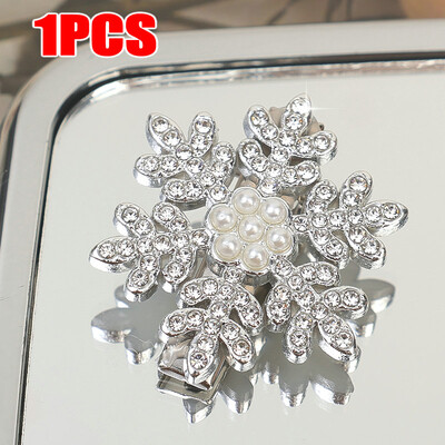 Snaigės krištoliniai plaukų segtukai Korėjos moterų spindinčios perlų gėlės plaukų segtukai Barrette mergaičių vestuvės Išskirtiniai galvos apdangalai plaukams papuošalai