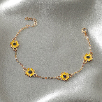 Γυναικεία αξεσουάρ δώρου 2022 New Alloy Sunflower Chain Minimalist Daisy Feet