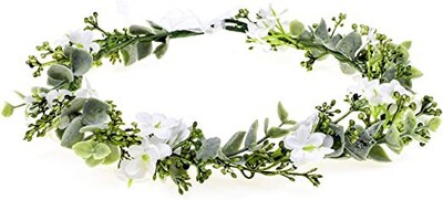 Coroană hawaiană de modă pentru femei, pentru mireasă, pentru domnișoară de onoare, cu flori, bentiță pentru păr, cu frunze verzi, pentru fete, ornament de coroană florală