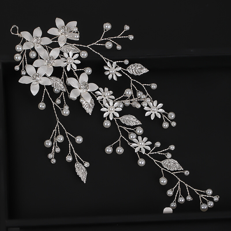 Bentite cu flori de moda Culoare argintie Aur roz Perle Cristal Femei Mireasa Nunta Accesorii pentru par Fata Bentita Tiara Bijuterii