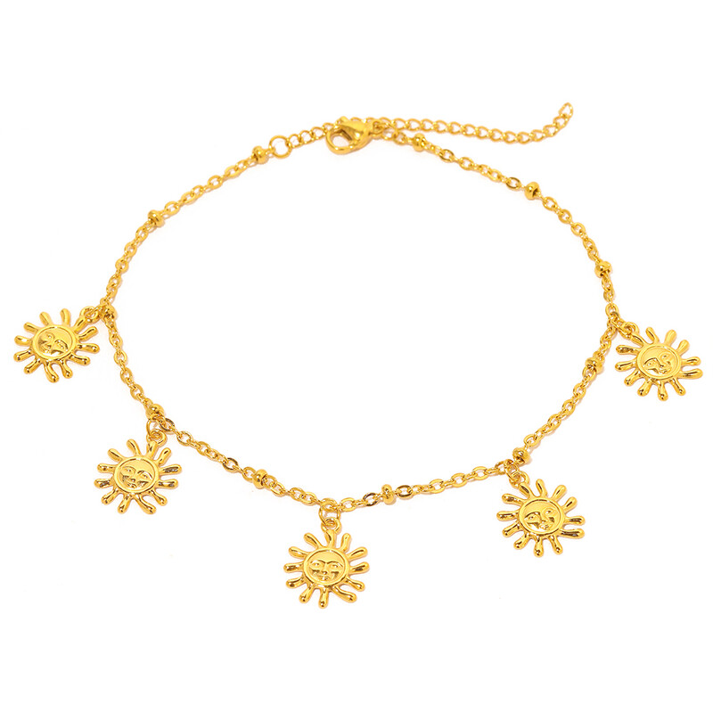 Oțel inoxidabil gleznă clasică modă soare pandantiv înfășurare design gleznă pentru femei bijuterii favoruri de petrecere recomandări nou