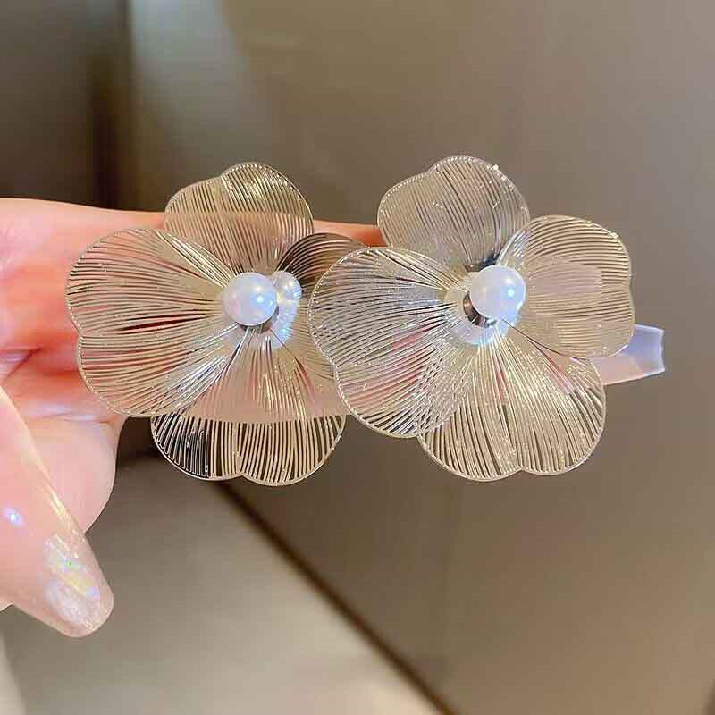 Madingi korėjietiški didelių gėlių perlų auskarai moterims Naujo dizaino auskarai moterims papuošalai aksesuarai vakarėlio dovana