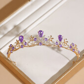 Nuotakos įvairiaspalvė karūnėlė tiara moderni minimalistinio baroko krištolo karūna plaukų aksesuarai vestuvinių suknelių aksesuarai