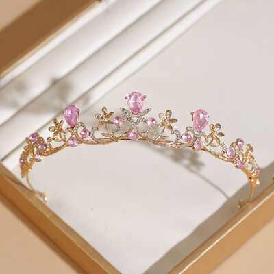Nuotakos įvairiaspalvė karūnėlė tiara moderni minimalistinio baroko krištolo karūna plaukų aksesuarai vestuvinių suknelių aksesuarai
