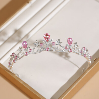 Nuotakos įvairiaspalvė karūnėlė tiara moderni minimalistinio baroko krištolo karūna plaukų aksesuarai vestuvinių suknelių aksesuarai