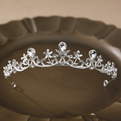 Nuotakos įvairiaspalvė karūnėlė tiara moderni minimalistinio baroko krištolo karūna plaukų aksesuarai vestuvinių suknelių aksesuarai