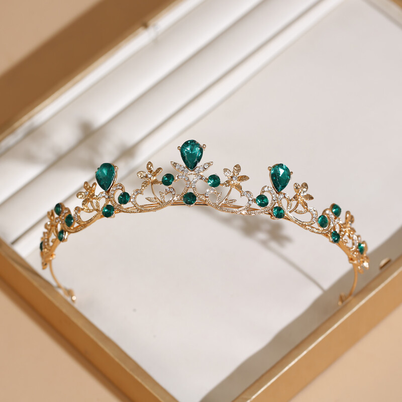 Nuotakos įvairiaspalvė karūnėlė tiara moderni minimalistinio baroko krištolo karūna plaukų aksesuarai vestuvinių suknelių aksesuarai