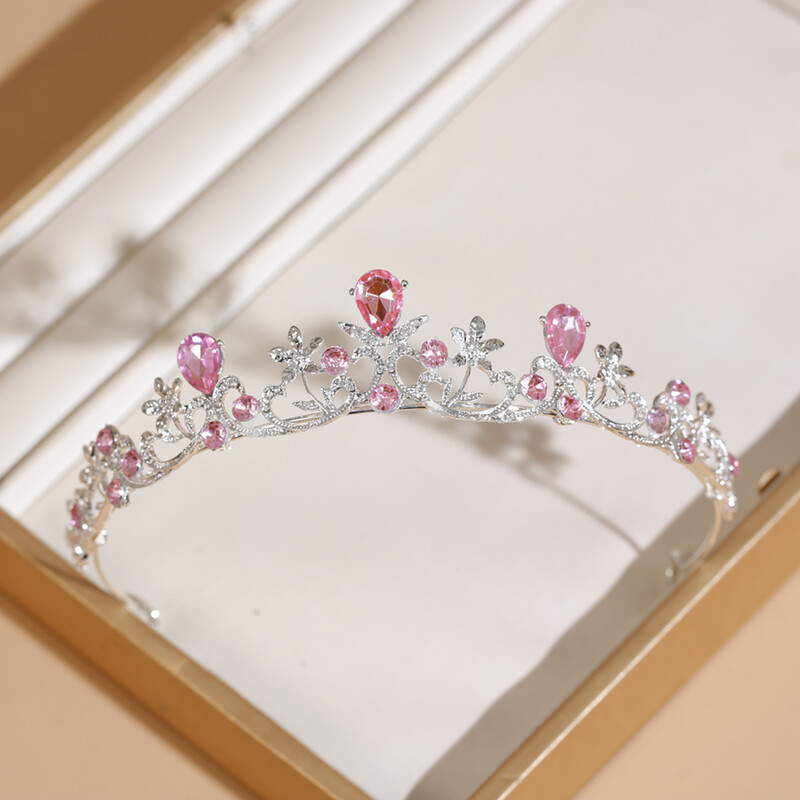 Nuotakos įvairiaspalvė karūnėlė tiara moderni minimalistinio baroko krištolo karūna plaukų aksesuarai vestuvinių suknelių aksesuarai