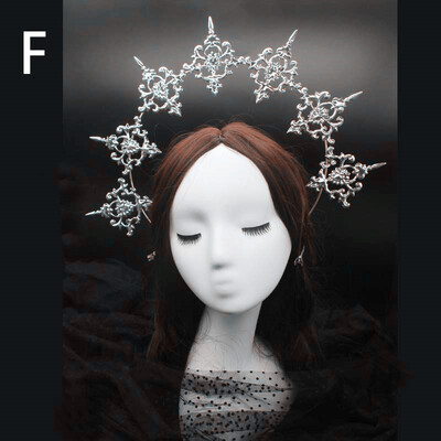 Tiara baroc de epocă Lolita Fecioară Halo Coroană Bandă Gotic Vintage Cos Props Biserică Pachet de materiale DIY superb