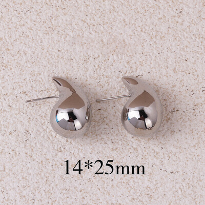 Vintažinės auksinės spalvos vandens lašelių auskarai moterims Madingi metaliniai blizgūs stori stambūs ašariniai auskarai papuošalai dovanos