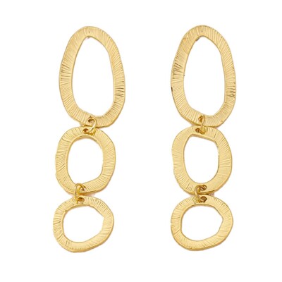 1 pāris vienkāršu, elegantu un daudzpusīgu retro modes ģeometrisku garu auskaru