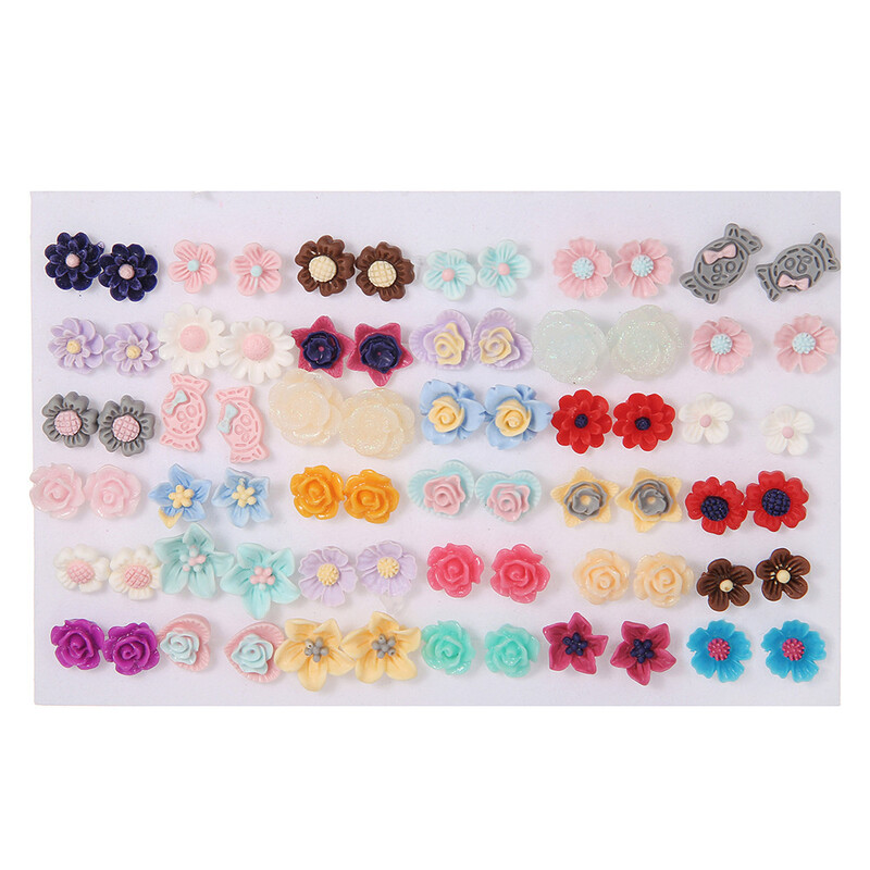 36 poros / partijos mada Spalvoti Kalnų krištoliniai auskarai Moterų Merginų Gyvūnų Auskarų vėrimas Papuošalai Vestuvių Vakarėlis Dovanos Mišrus stilius