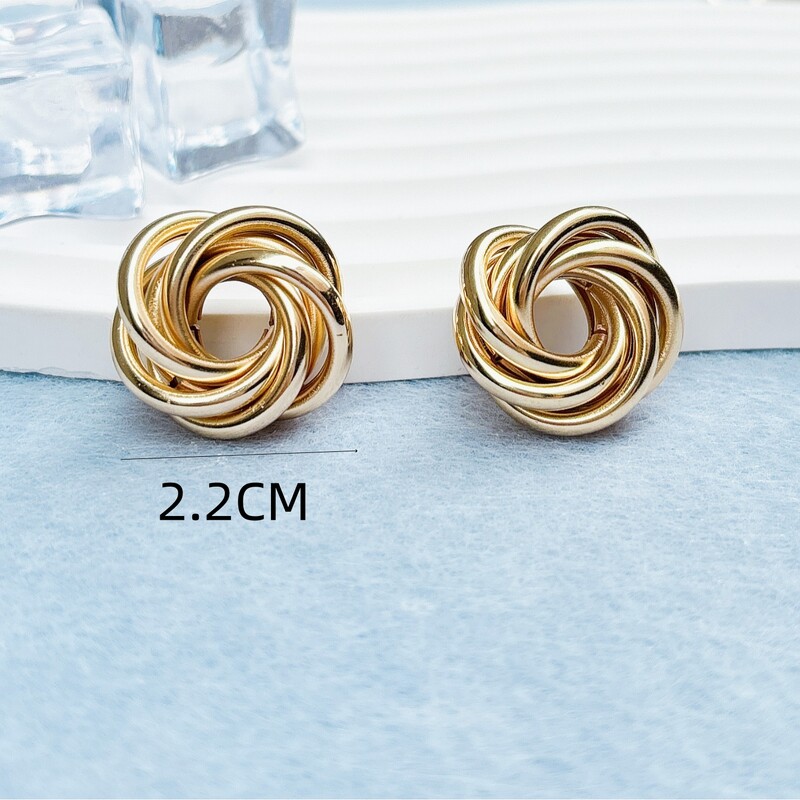 Noua tendință, geometrică, înfășurare din metal, cercei cu flori de culoare aurie, pentru femei, bijuterii cu temperament punk, cadou pentru fete cu ridicata