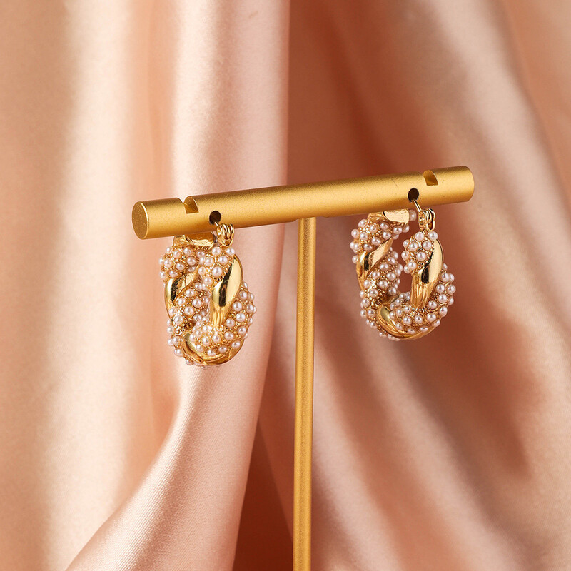 Cercei din oțel inoxidabil în formă de U în formă de U cu zircon, cercei din oțel inoxidabil, bijuterii, cercei