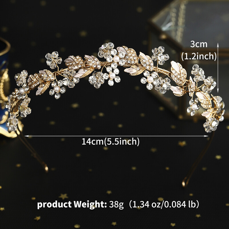 Bentiță cu flori de cristal retro Bijuterii de păr Coroana foto de nuntă pentru femei Accesorii de păr Benzite de păr de mireasă lucrate manual