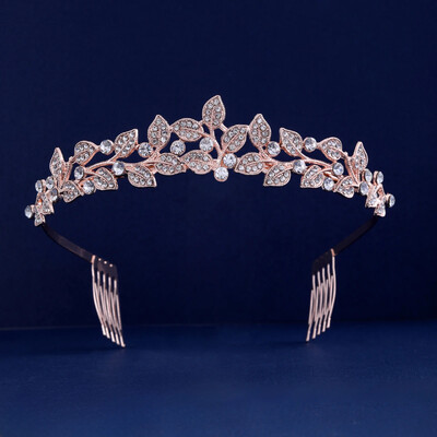 Arany színű kristálykorona strasszkő tiara báli hercegnő királynő menyasszonyi diadém esküvői haj kiegészítők fejfedők ékszerek dekoráció