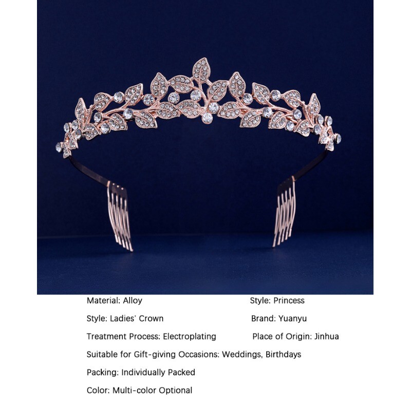 Arany színű kristálykorona strasszkő tiara báli hercegnő királynő menyasszonyi diadém esküvői haj kiegészítők fejfedők ékszerek dekoráció