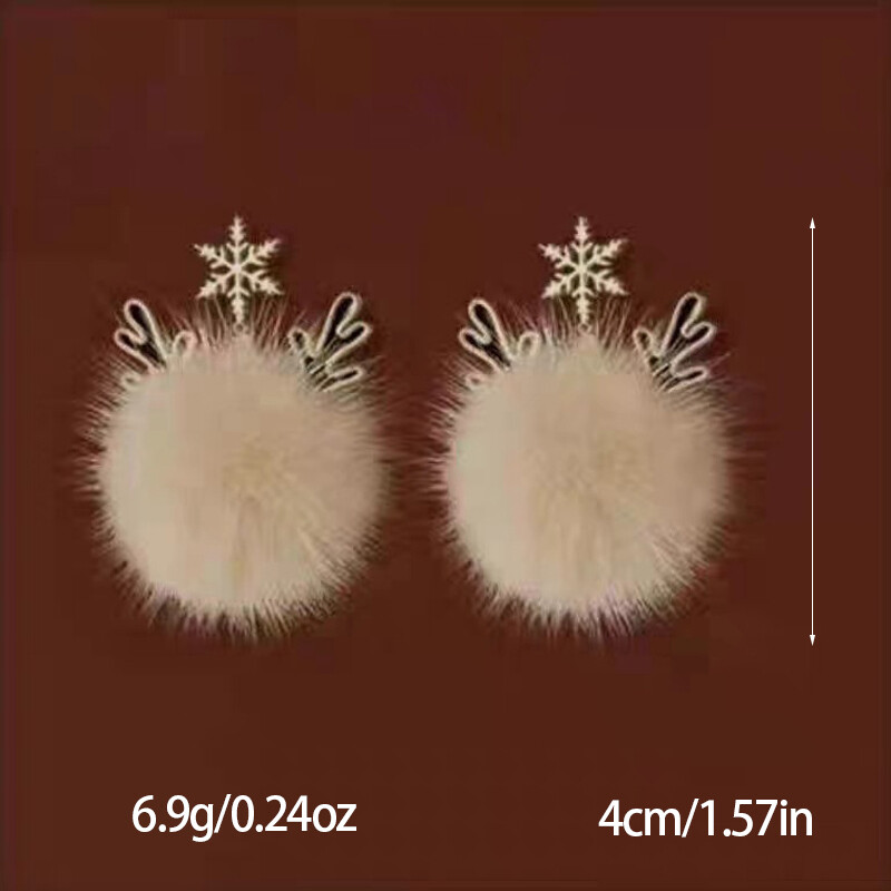 2 bucăți de modă, fulgi de nea, ren, dulci, cercei cu știfturi creative, pentru femei, pentru ziua de Crăciun, cadouri zilnice, bijuterii