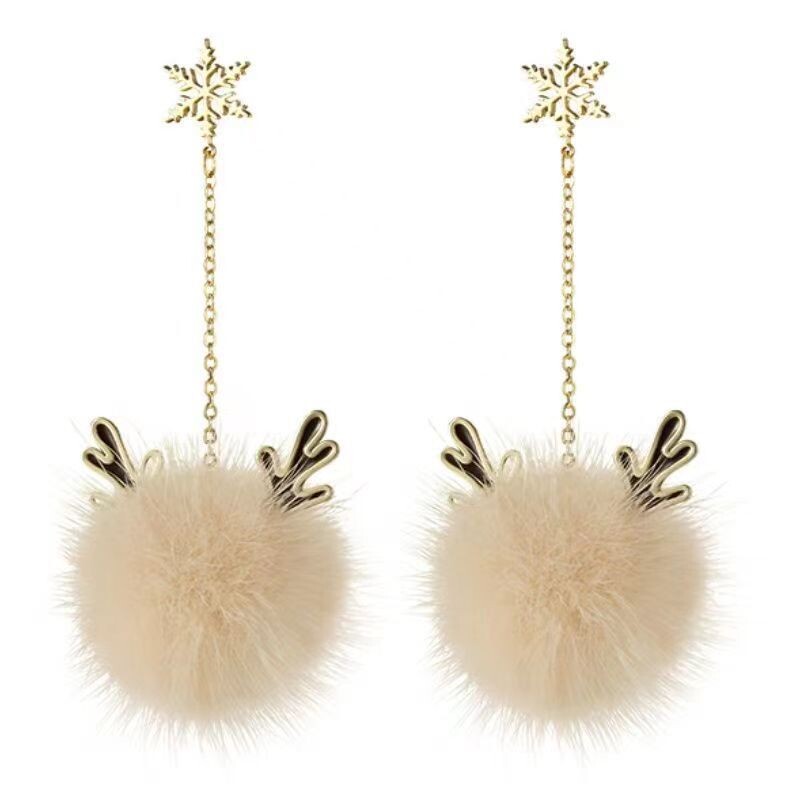 2 bucăți de modă, fulgi de nea, ren, dulci, cercei cu știfturi creative, pentru femei, pentru ziua de Crăciun, cadouri zilnice, bijuterii