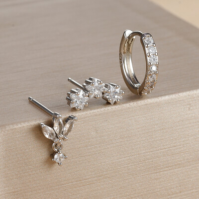 3vnt Prabangus žvaigždžių pakabukų auskarų vėrimo auskarų rinkinys moterims nerūdijančio plieno cirkonio pankrokas auskarai, moteriški papuošalai aretes