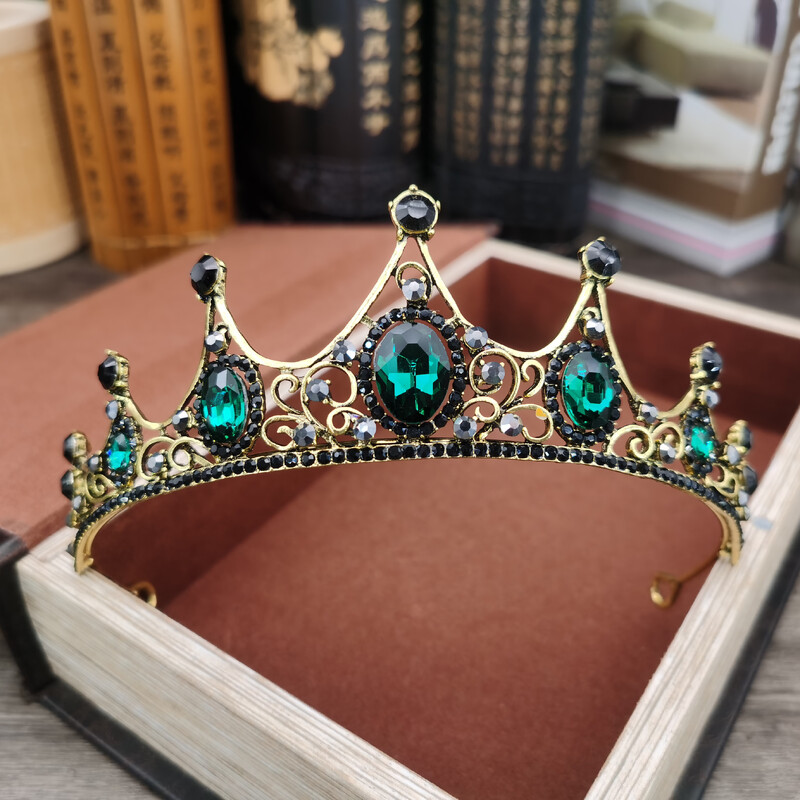 Barokk Rózsaszín Kristály Esküvői Koronakirálynő Hercegnő Menyasszonyi Tiaras Fejpánt Party Fejdísz Diadem Haj Ékszer Kiegészítők Ajándékok