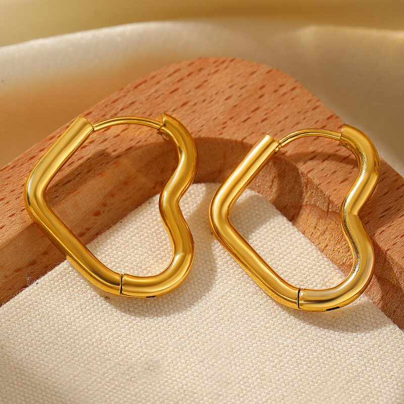 Cercei din oțel inoxidabil, rafinat și drăguț, cercei cu temperament atmosferic, inimă, pentru femei, bijuterii, aniversare nou