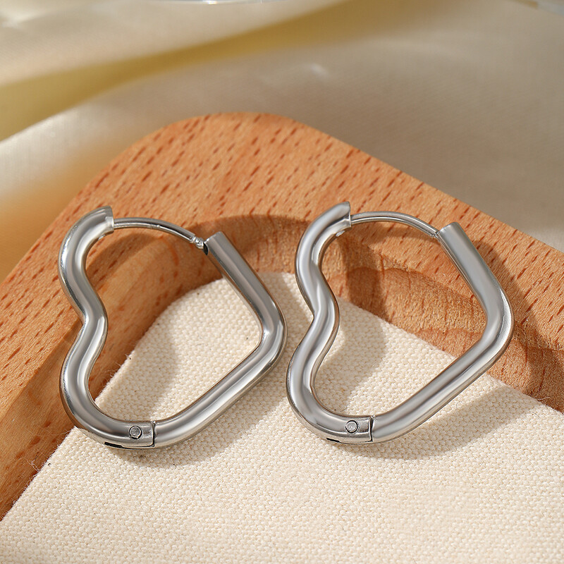 Cercei din oțel inoxidabil, rafinat și drăguț, cercei cu temperament atmosferic, inimă, pentru femei, bijuterii, aniversare nou