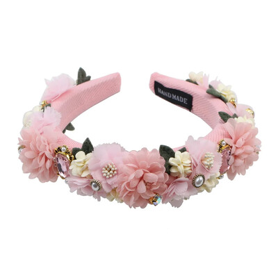 Bentita de păr pentru petrecere de miercuri pentru femei, de lux, lucrată manual, cu piatră de cristal, cu flori de perle, accesorii pentru păr la modă