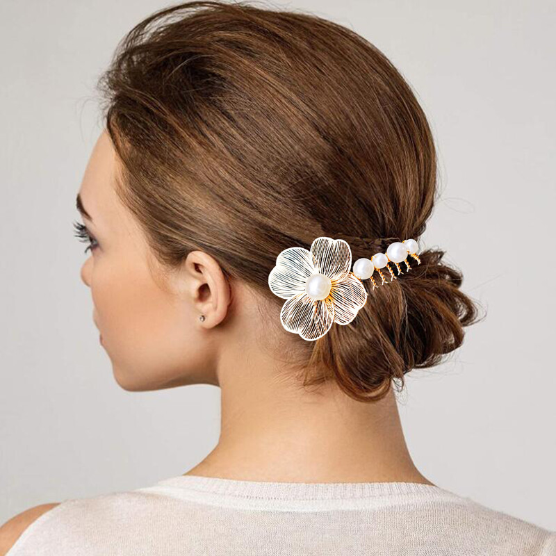 2 DB menyasszonyi fejdísz Kézzel készített virág gyöngy hajfésűtűk Esküvői formázás Ékszer Divatbetét Fésű Haj Kiegészítők Ajándékok