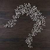 AiliBride Bandă de cristal cu strasuri pentru păr de nuntă Bandă pentru cap de mireasă Bijuterii pentru păr de mireasă Accesorii pentru păr de nuntă