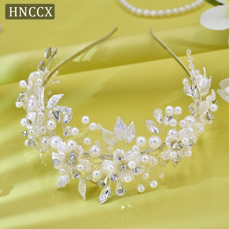 HNCCX Accesorii pentru păr cu frunze din aliaj de culoare argintie pentru fete elegante, mireasă, nuntă, accesorii pentru păr, cadou, cadou CP603