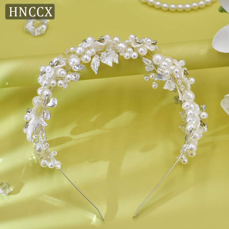 HNCCX Accesorii pentru păr cu frunze din aliaj de culoare argintie pentru fete elegante, mireasă, nuntă, accesorii pentru păr, cadou, cadou CP603