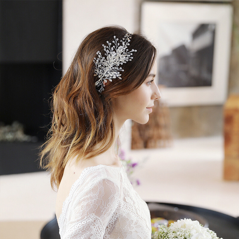 Bandă de cristal de culoare argintie Tiara pentru femei Mireasa Regina Strass Nunta Accesorii pentru păr de mireasa Bijuterii Bandă Bandă Tiara