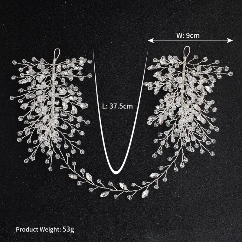 Bandă de cristal de culoare argintie Tiara pentru femei Mireasa Regina Strass Nunta Accesorii pentru păr de mireasa Bijuterii Bandă Bandă Tiara